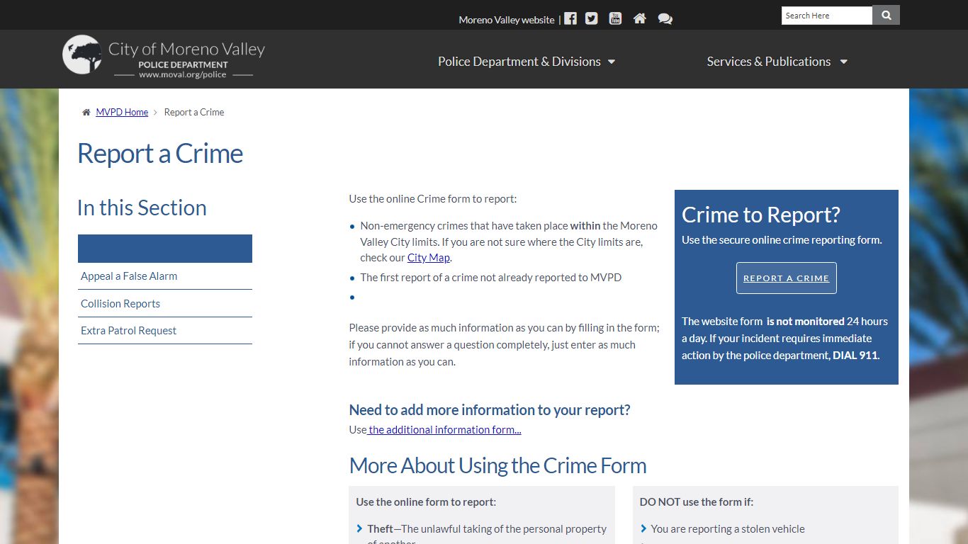 Crime Report - Moval
